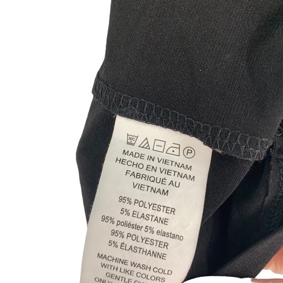 2/$30 MICHAEL Michael Kors Black Dress Size XS Ruffle Gold Accents Tie Neck - Picture 5 of 6